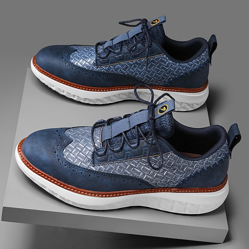Pair of breathable casual sneakers displayed at a three-quarter angle