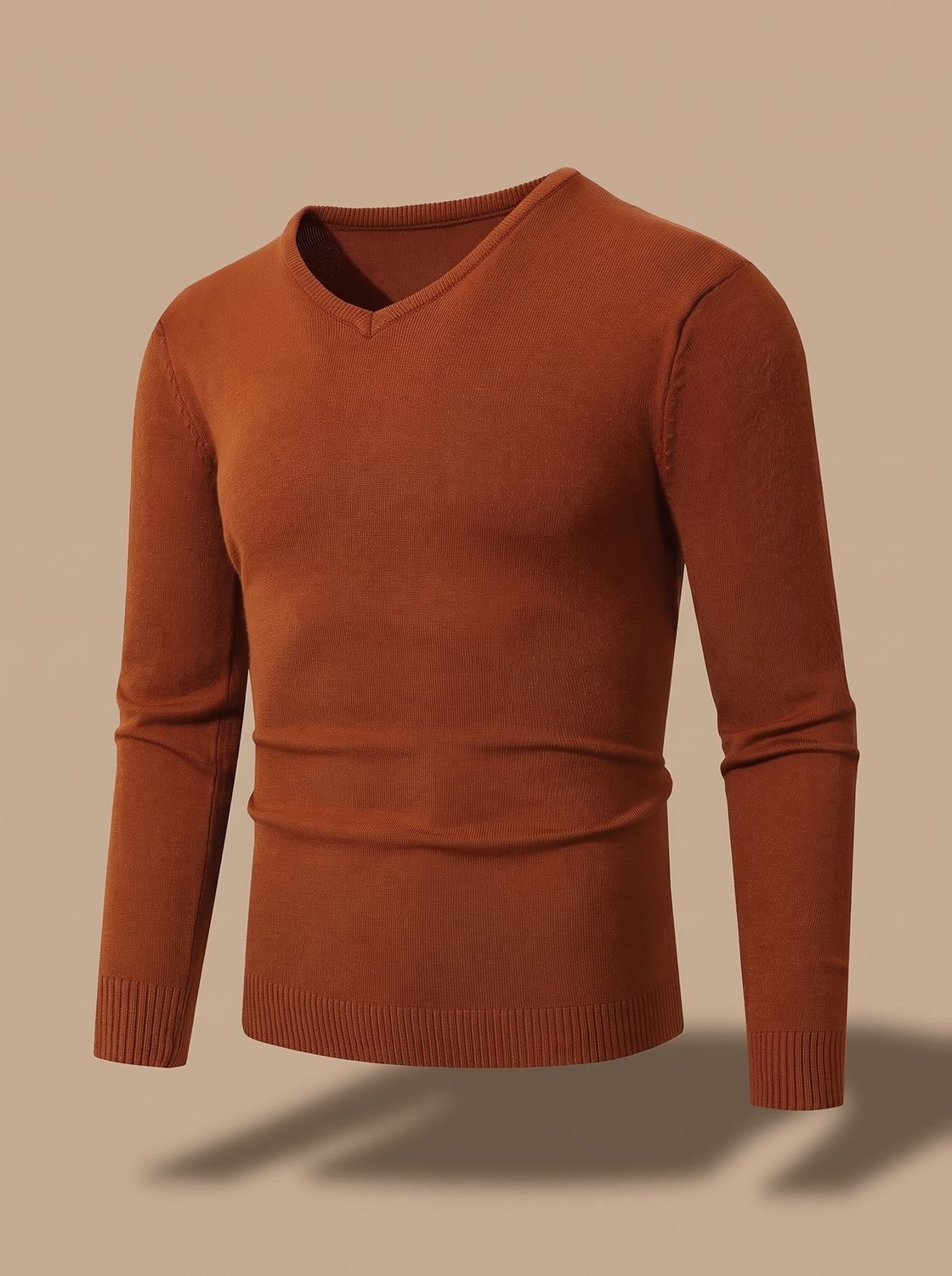 Men's Slim-Fit V-Neck Fine-Knit Sweater