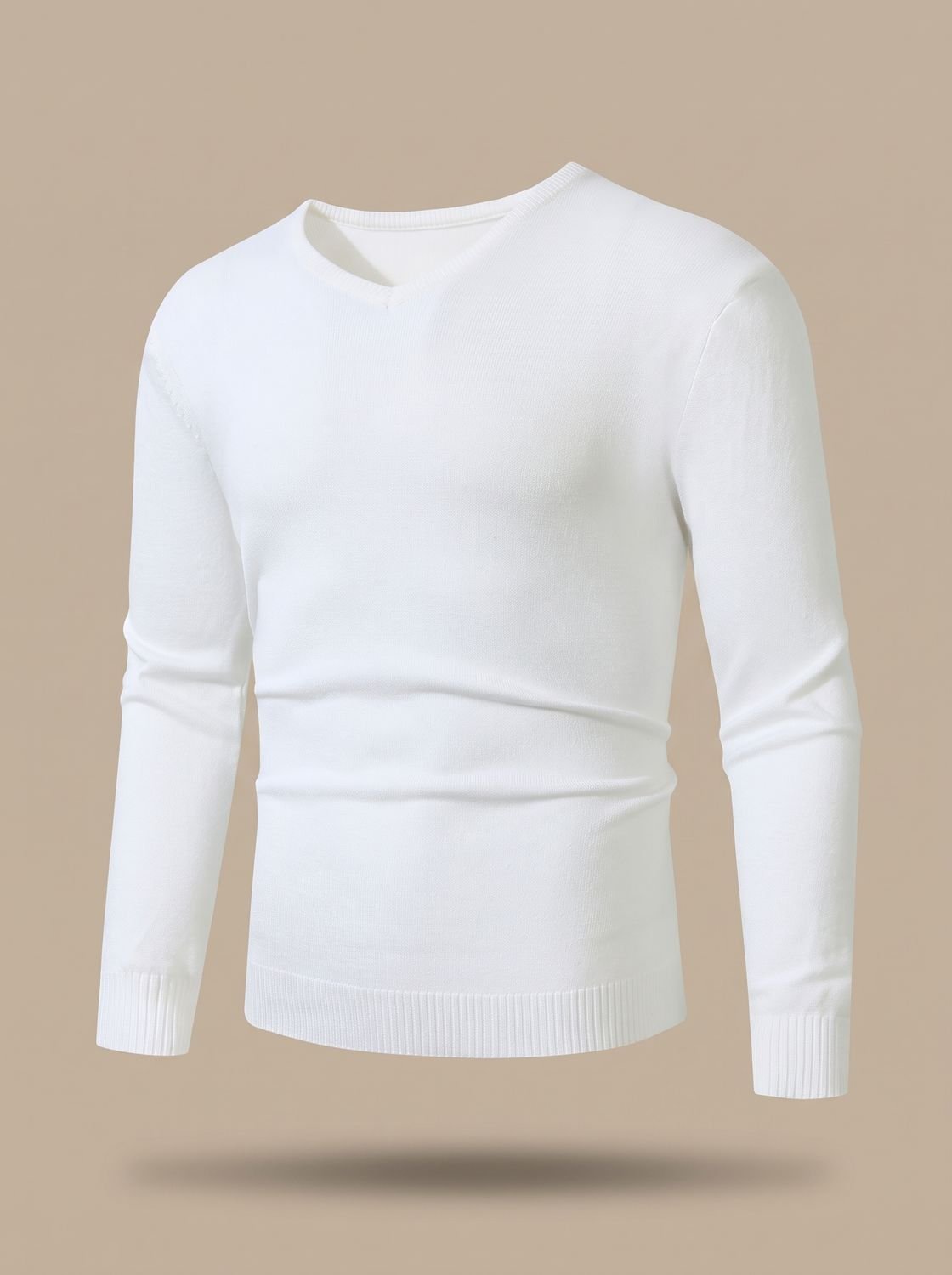 Men's Slim-Fit V-Neck Fine-Knit Sweater