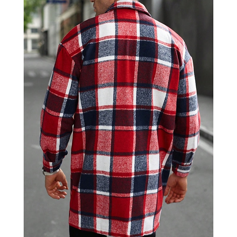 Casual men's shirt jacket with button closure