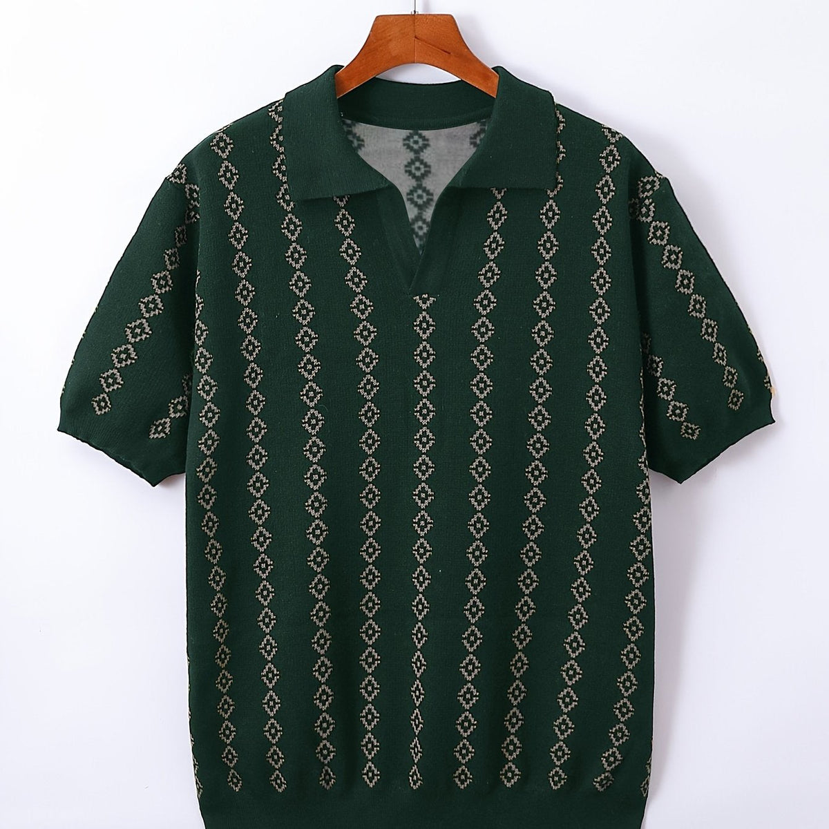 Men's sweater shown with layered casual clothing