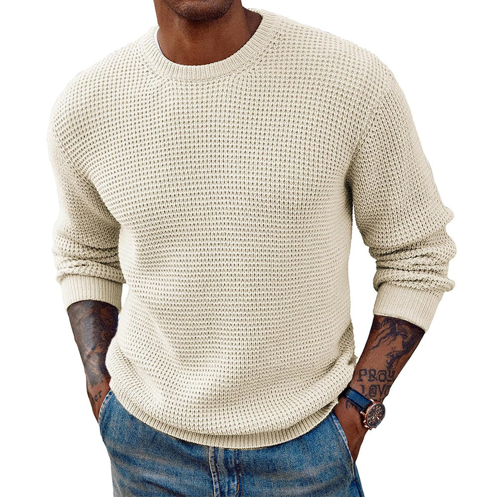 Ribbed Crew-Neck Longline Sweater