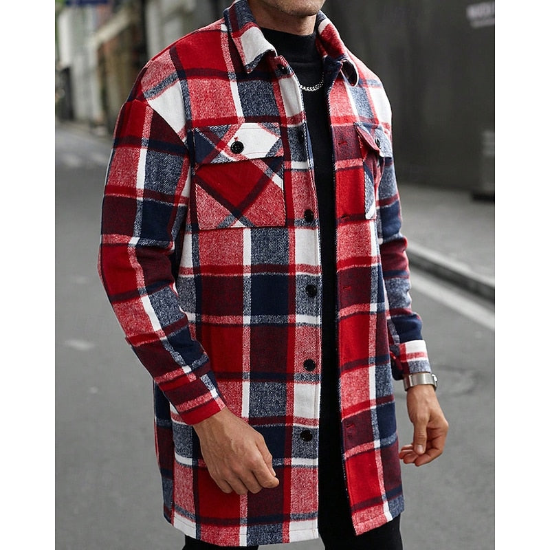 Side view of a straight-fit overshirt jacket
