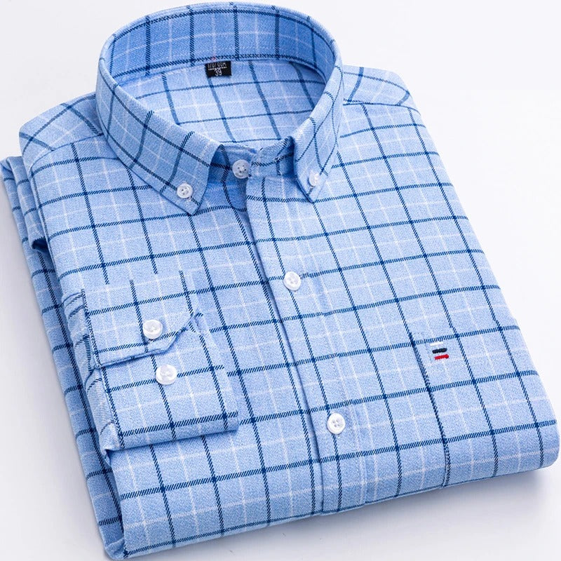 everett gingham dress shirt Paige Everett Plaid Shirt - Black Charcoal Plaid