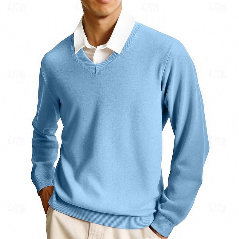 Men's Classic V-Neck Knit Sweater