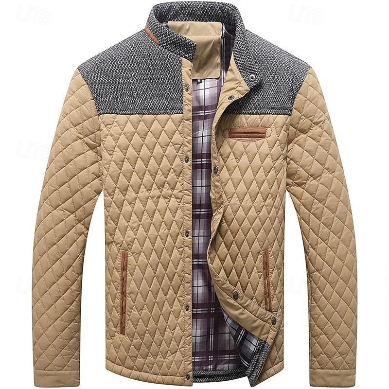 Men's Quilted Stand Collar Jacket
