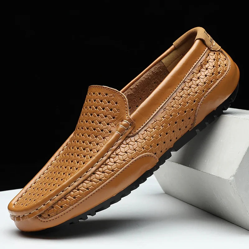 Back view of loafers showing the structured heel and supportive sole