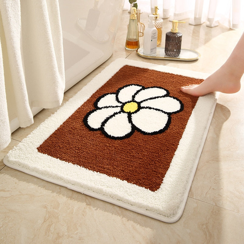 Vinthentic's Pansy Absorbent Bath Rug