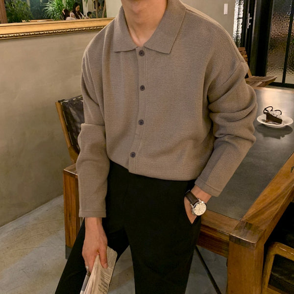 Galardo Men s Knitted Button Up Shirt