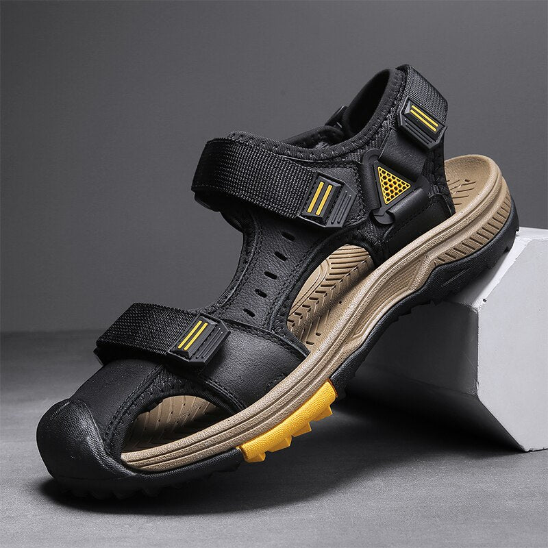 Golden-Eagle Men's Leather Sandals