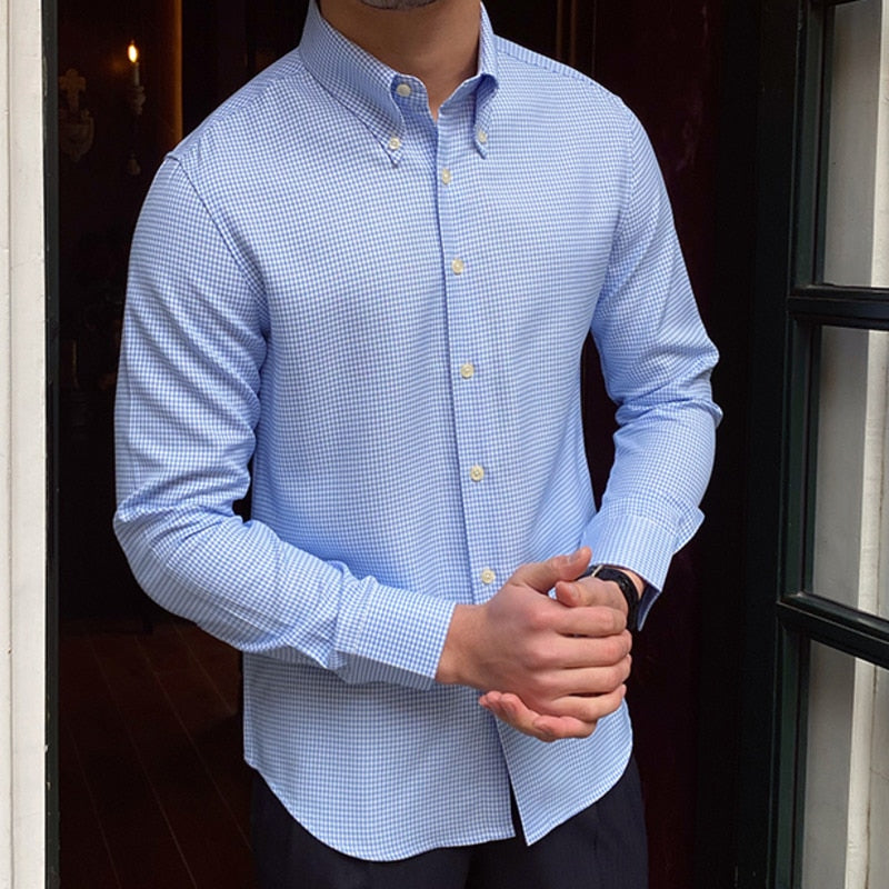 British Men's Elegant Button-Up Shirt