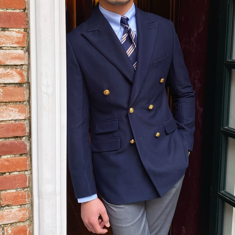 York Men's British Elegant Blazer Jacket
