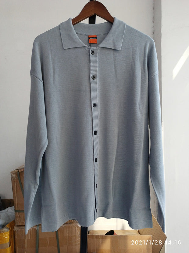 Galardo Men's Knitted Button-Up Shirt